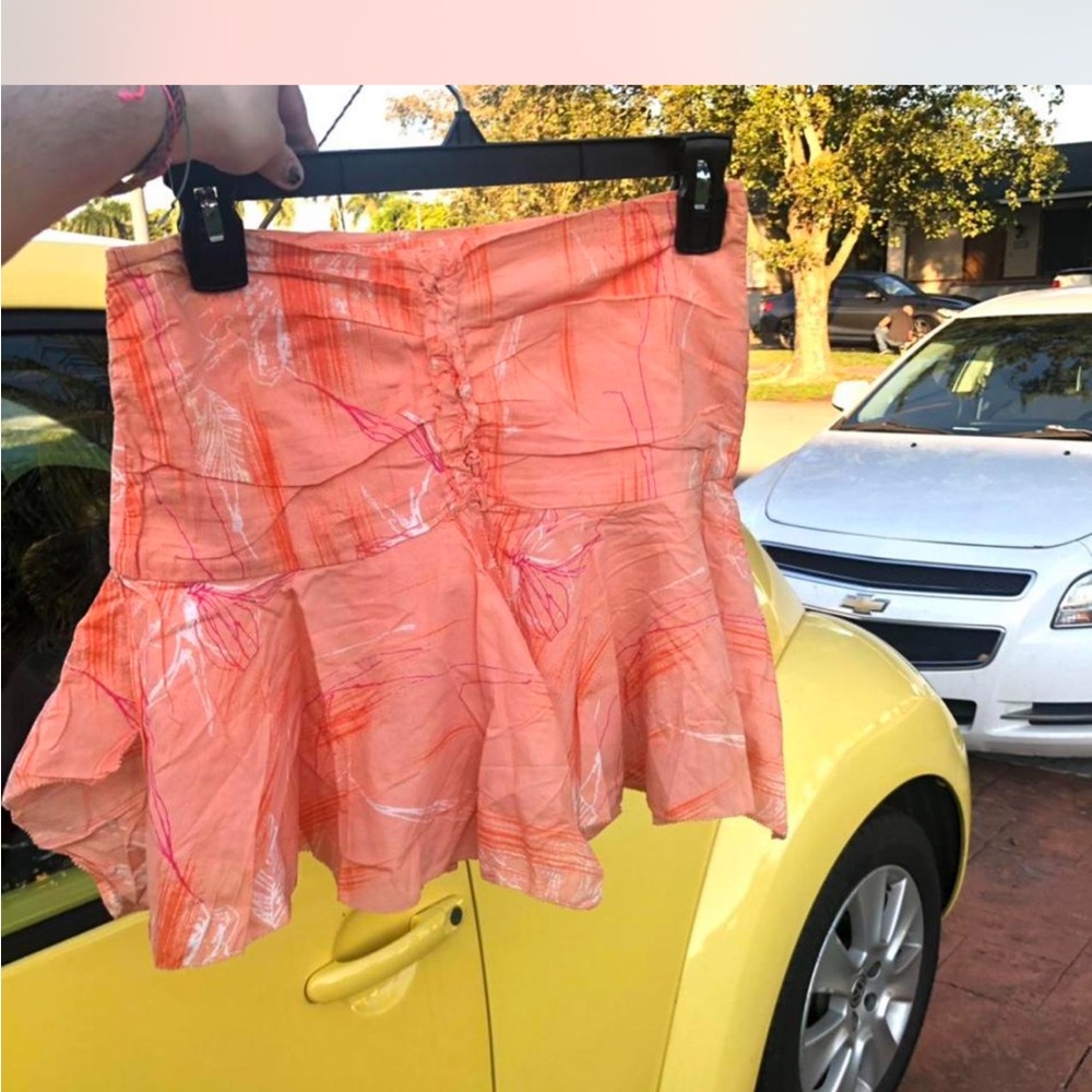 Vibrant Orange Skirt with Pink Accents